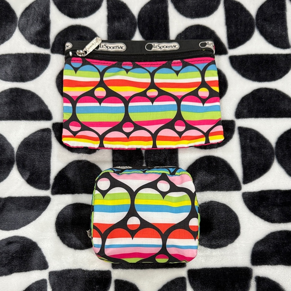 LeSportsac Rainbow Hearts Pouch Set